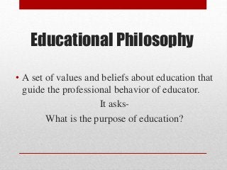 Philosophy of Education Definition